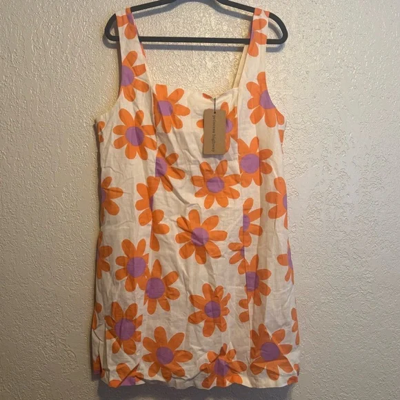 Princess Highway ModCloth Margo Daisy Linen Blend Dress - Picture 2 of 8